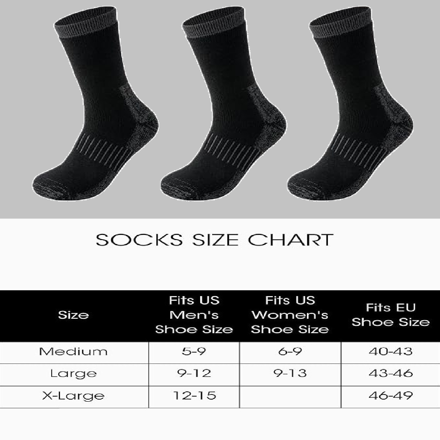 AliExpress Merino Wool Thermal Socks, Suitable for Both Men and Women, 3 Pairs of Fully Cushioned Winter Boot Socks, Ideal for Hiking and Working in Cold Weather, view 4