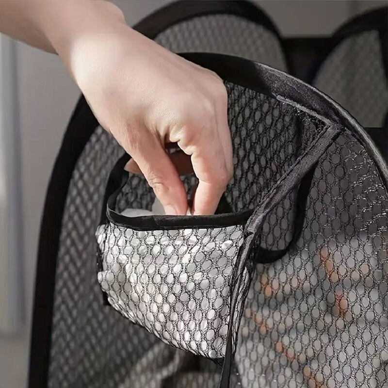 AliExpress Mesh Pop-up Laundry Basket, Foldable Dirty Clothes Storage Basket, Large Capacity Storage Basket, view 4