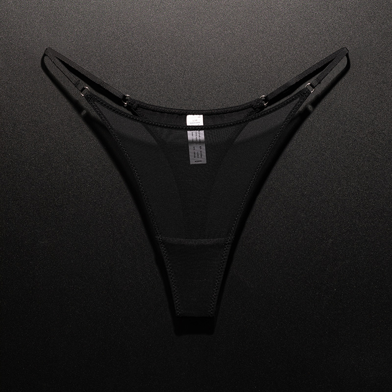 AliExpress Mesh Women Briefs Seamless Thong Ultra-thin Sexy High Slit Underwear Transparent Gauze Sports Fitness G-string Plus Size, view 2