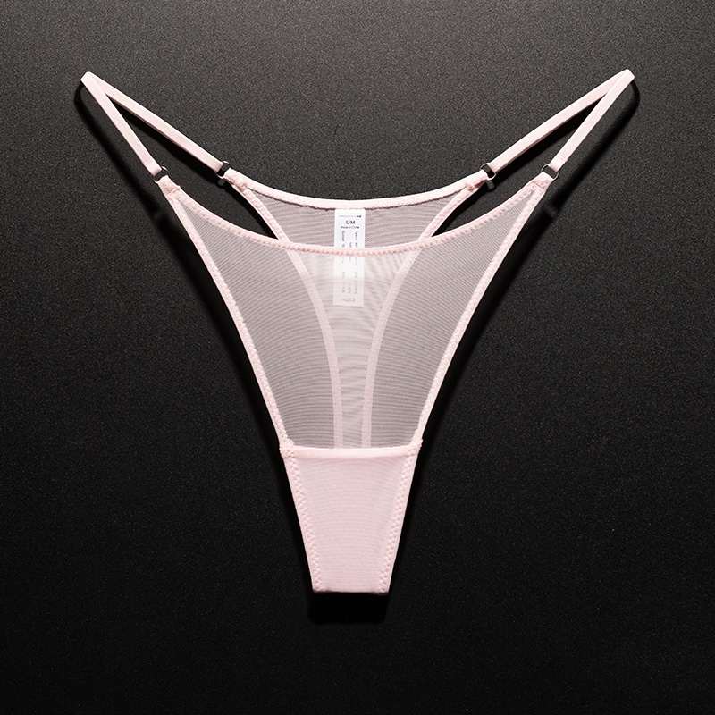 AliExpress Mesh Women Briefs Seamless Thong Ultra-thin Sexy High Slit Underwear Transparent Gauze Sports Fitness G-string Plus Size, view 5