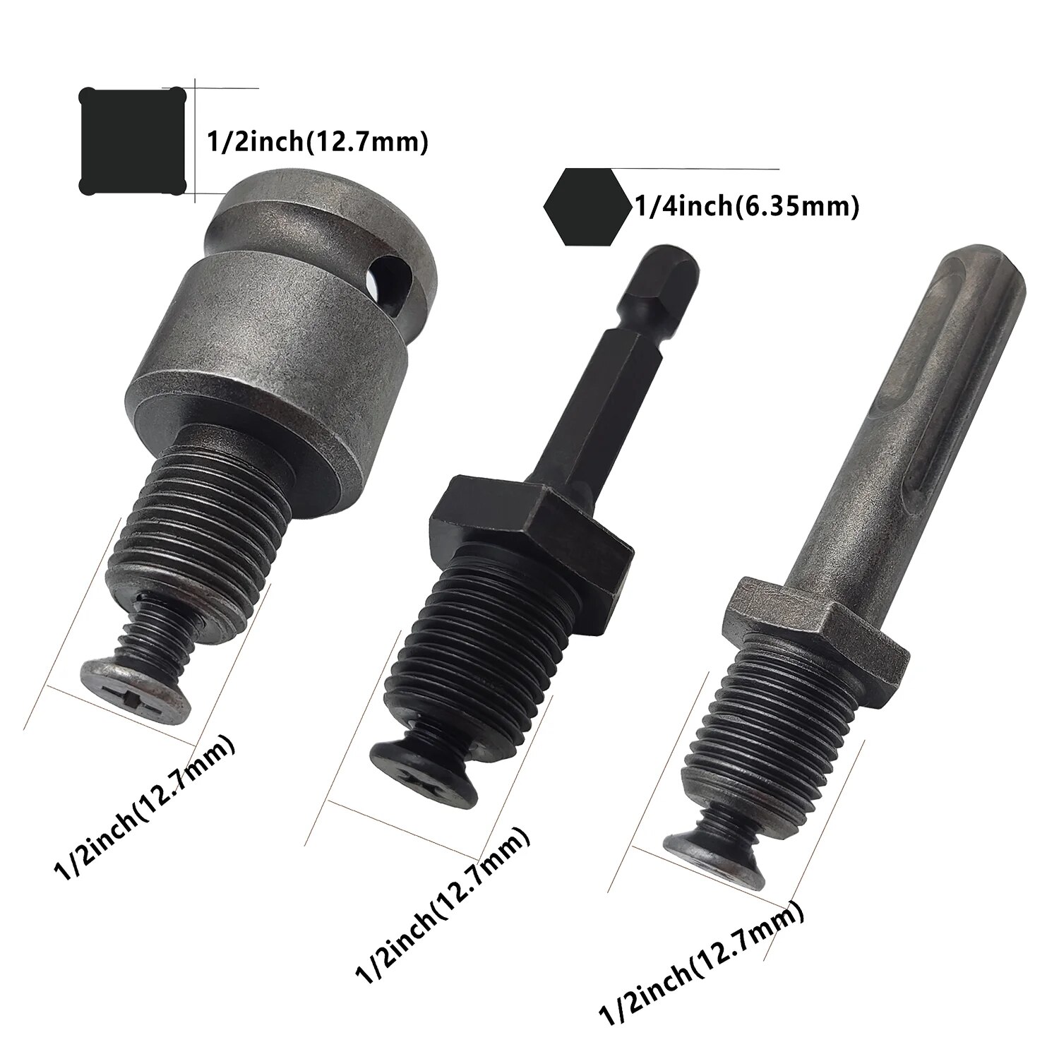 AliExpress Metal Heavy Duty 1/2-20UNF 13mm Keyless Drill Chuck Hex Shank/SDS/Socket Square Female Adaptor Hardware Tool Professional, view 3