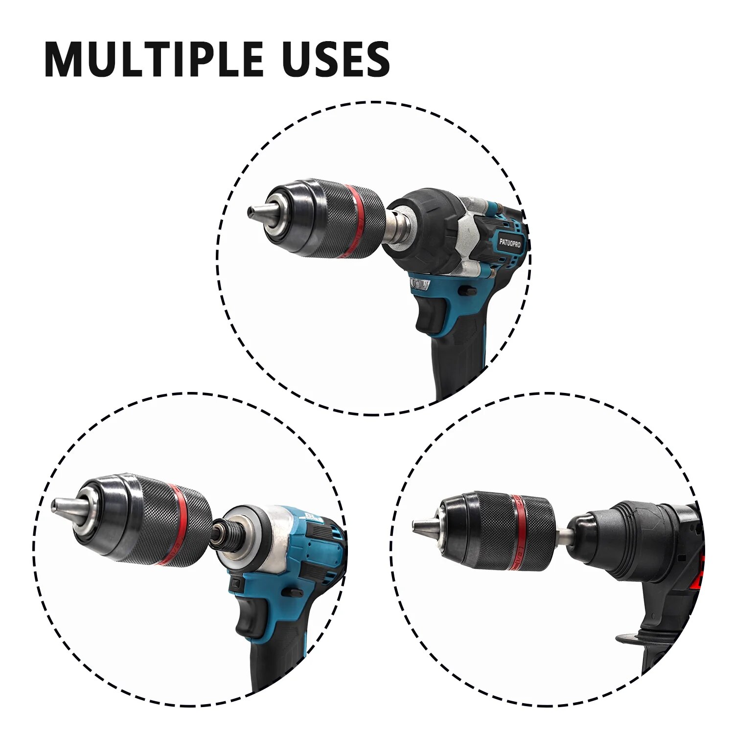 AliExpress Metal Heavy Duty 1/2-20UNF 13mm Keyless Drill Chuck Hex Shank/SDS/Socket Square Female Adaptor Hardware Tool Professional, view 6