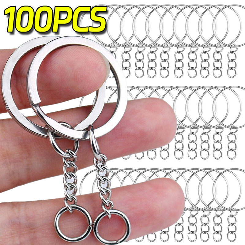 AliExpress Metal Keychains with Split Rings and Link Chain