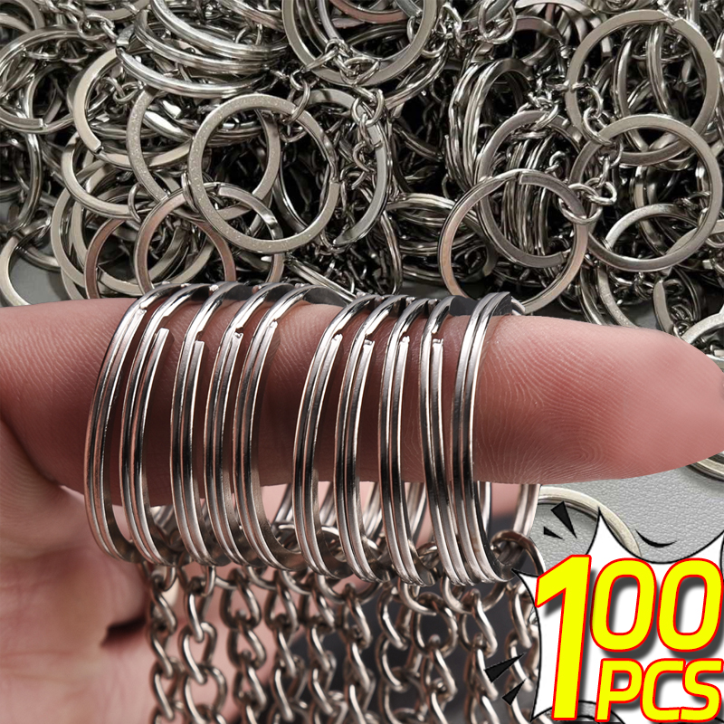 AliExpress Metal Keychains with Split Rings and Link Chain, view 2