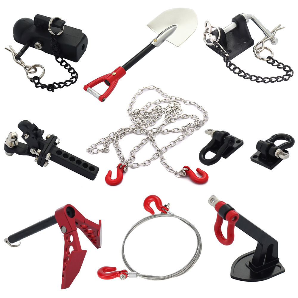 AliExpress Metal Recovery Drag Chains Trailer Hitch Shackle Winch Anchor for 1/10 RC Crawler TRX4 TRX6 SCX10 Wraith Capra Redcat MST CC01