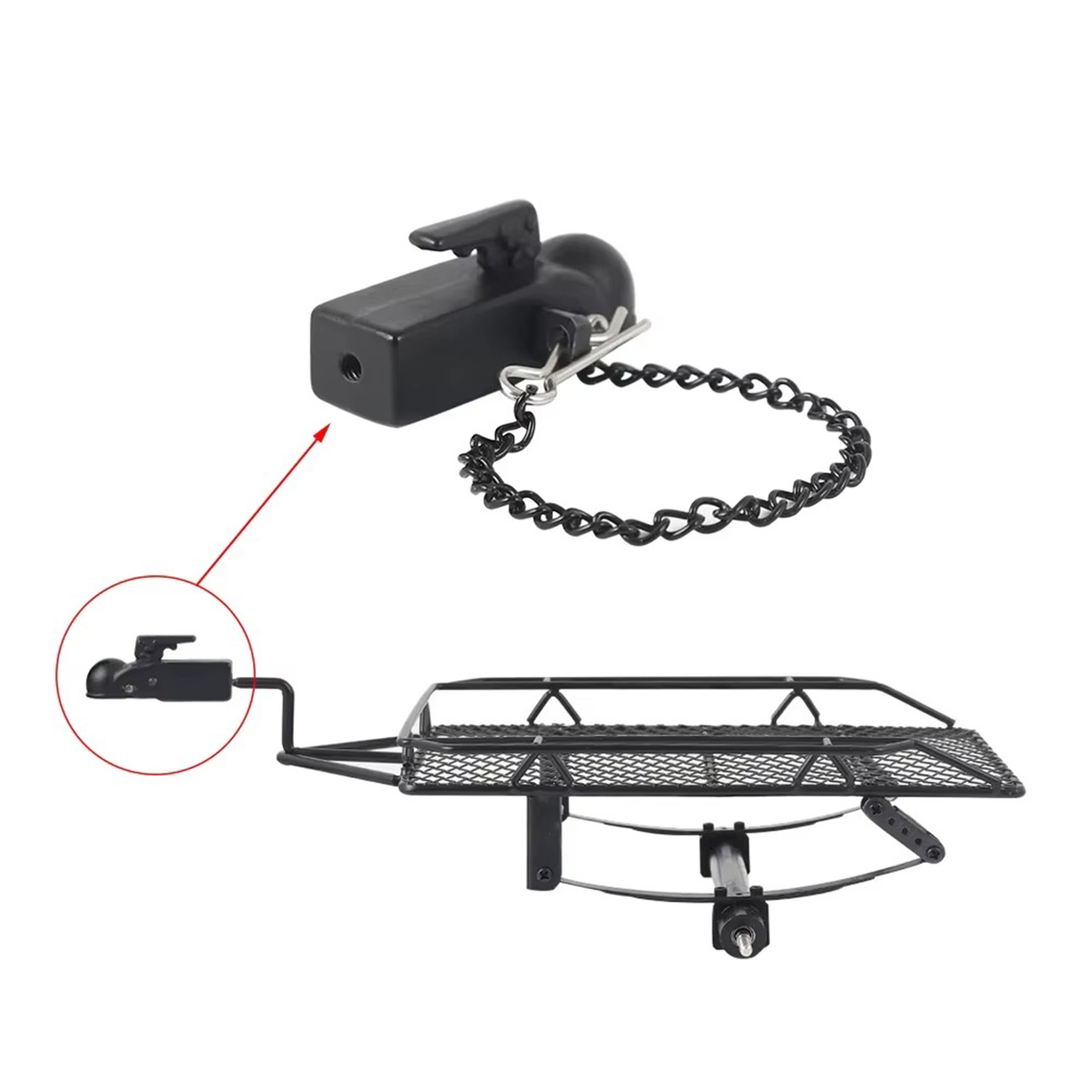 AliExpress Metal Trailer Head Rescue Tow Hook M3 Hitch Mount for 1/10 RC Crawler TRX4 TRX6 SCX10 90046 D90 Redcat GEN 8 Scout II CC01 TF2, view 6