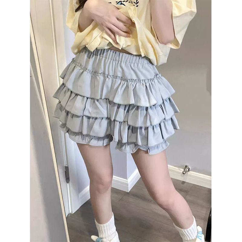 AliExpress MEXZT Y2K Sweet Ruffles Mini Skirt Women Kawaii Lolita Bow A Line Skirts Harajuku Japanese High Waist Pink White Ball Gown Skirt, view 3