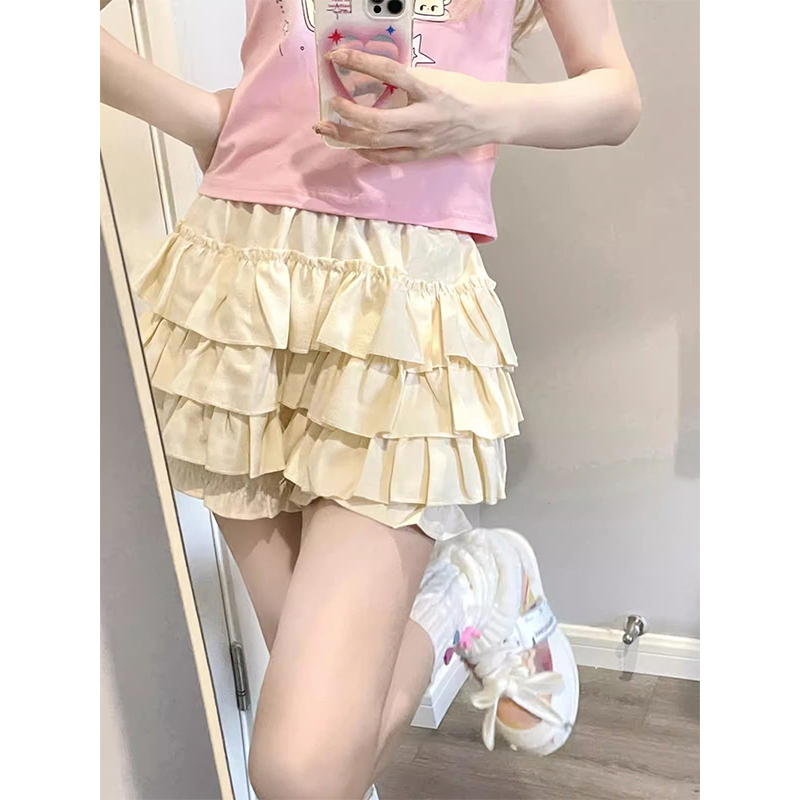 AliExpress MEXZT Y2K Sweet Ruffles Mini Skirt Women Kawaii Lolita Bow A Line Skirts Harajuku Japanese High Waist Pink White Ball Gown Skirt, view 4