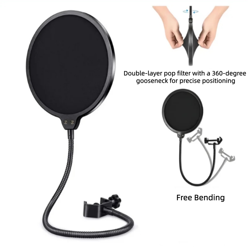 AliExpress MF6 Mic Accessories Metal PoP Double Layer Filter Universal Microphone Windshield for Studio Recording Condenser Microphone, view 2