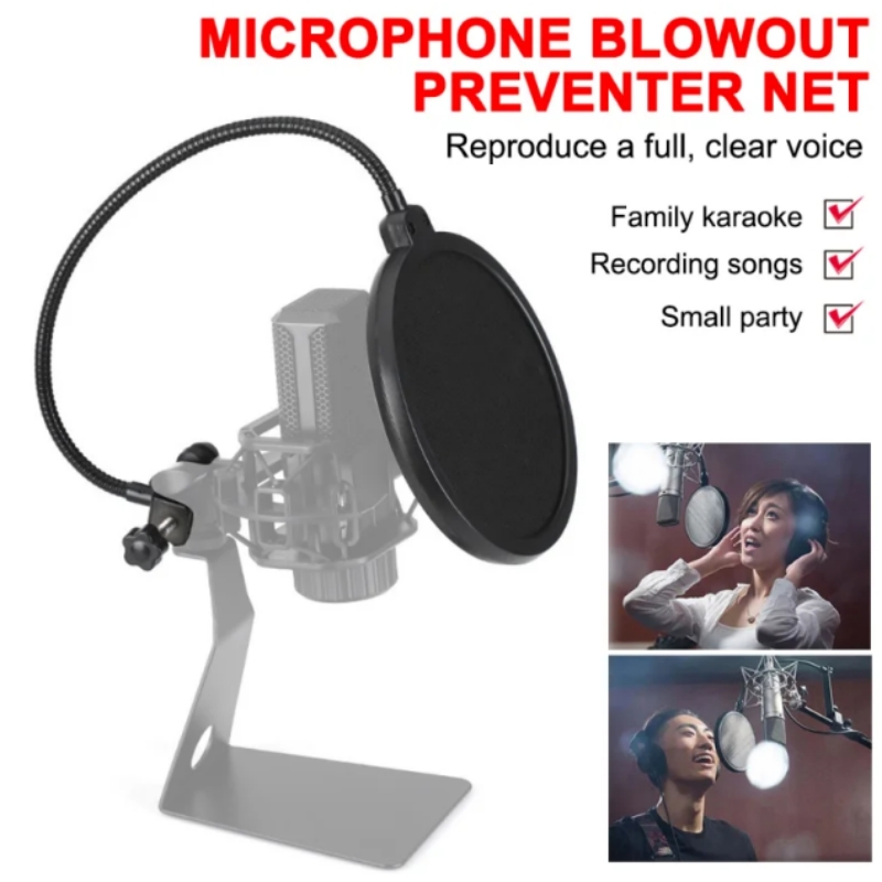 AliExpress MF6 Mic Accessories Metal PoP Double Layer Filter Universal Microphone Windshield for Studio Recording Condenser Microphone, view 4