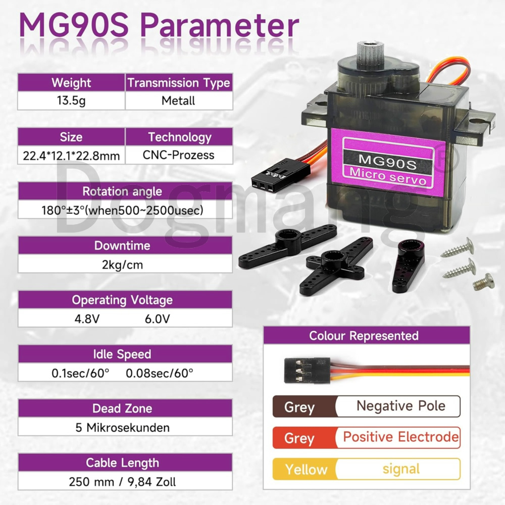 AliExpress MG90S Servo 1/2/4/10/20/50 Pcs All Metal Gear 9g SG90 Upgraded Version For Helicopter Boat Car Mini Servos for Arduino Project, view 4