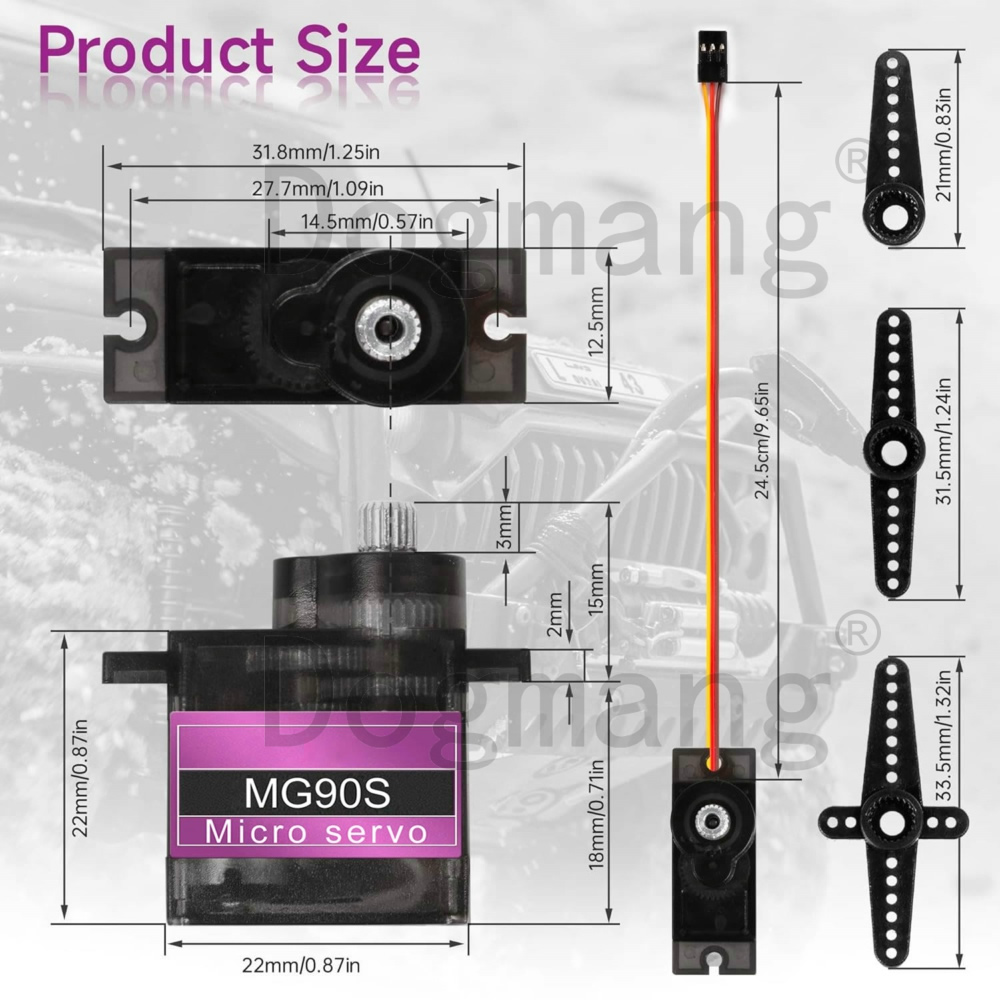 AliExpress MG90S Servo 1/2/4/10/20/50 Pcs All Metal Gear 9g SG90 Upgraded Version For Helicopter Boat Car Mini Servos for Arduino Project, view 5