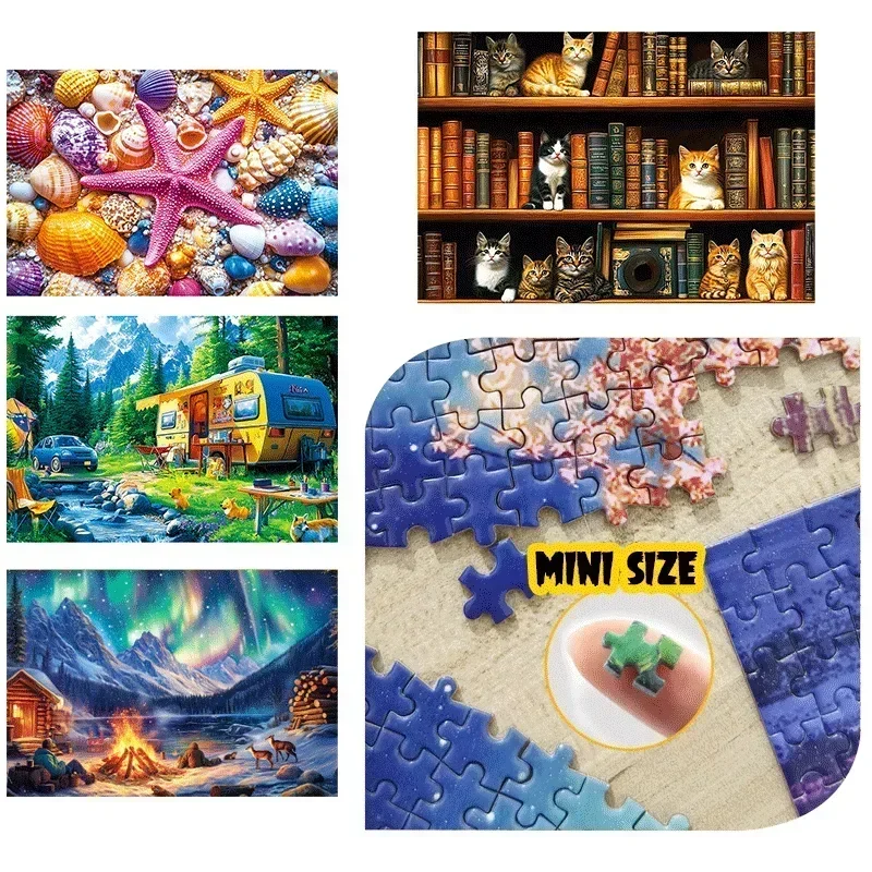 AliExpress Micro Puzzle Puzzle 1000 Pieces Mini Landscape World Famous Painting Paper Decompression Healing Creative Educational Toy Puzzle, view 2
