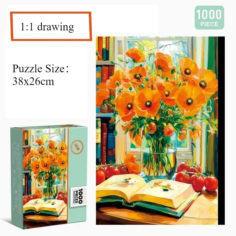 AliExpress Micro Puzzle Puzzle 1000 Pieces Mini Landscape World Famous Painting Paper Decompression Healing Creative Educational Toy Puzzle, view 3