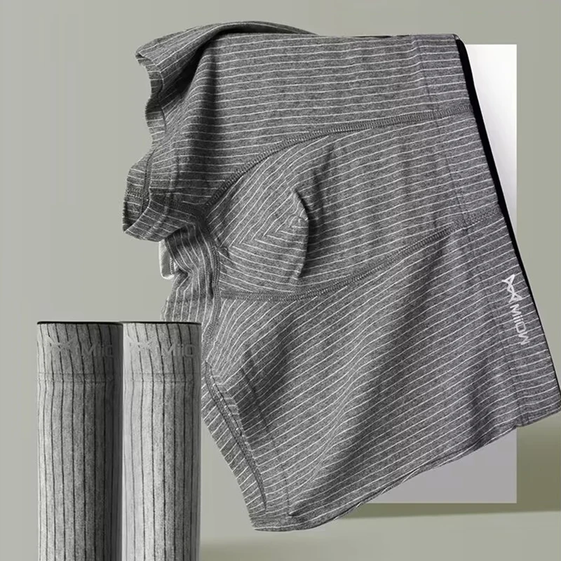 AliExpress MiiOW 4Pcs Cotton Men's Boxer Underwear Graphene Antibacterial Man Trunks Breathable Striped Men Underpants Boxers Male Panties, view 3