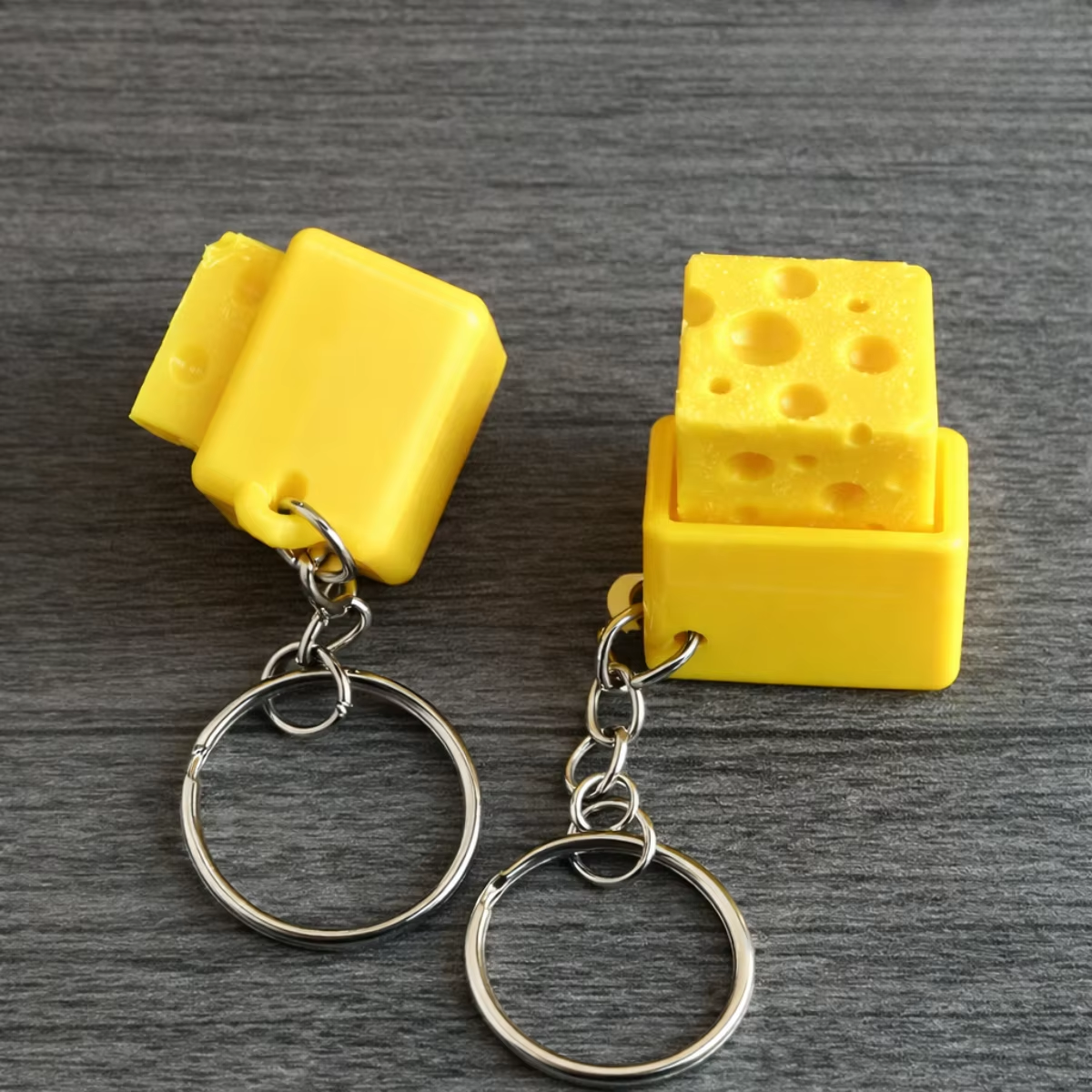 AliExpress Mini Cheese KeyChain Keyboard Stress Relief Fidget Button Cheese Keycap Fidget Clicker Keyboard Keychain Pendant Finger Toys, view 3