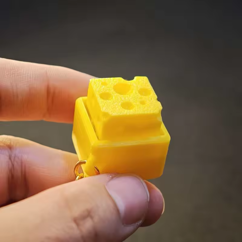 AliExpress Mini Cheese KeyChain Keyboard Stress Relief Fidget Button Cheese Keycap Fidget Clicker Keyboard Keychain Pendant Finger Toys, view 4