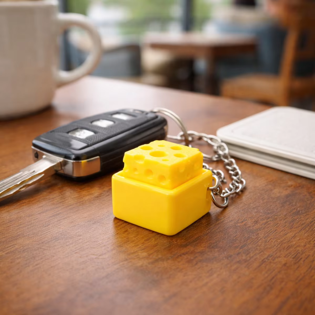 AliExpress Mini Cheese KeyChain Keyboard Stress Relief Fidget Button Cheese Keycap Fidget Clicker Keyboard Keychain Pendant Finger Toys, view 5