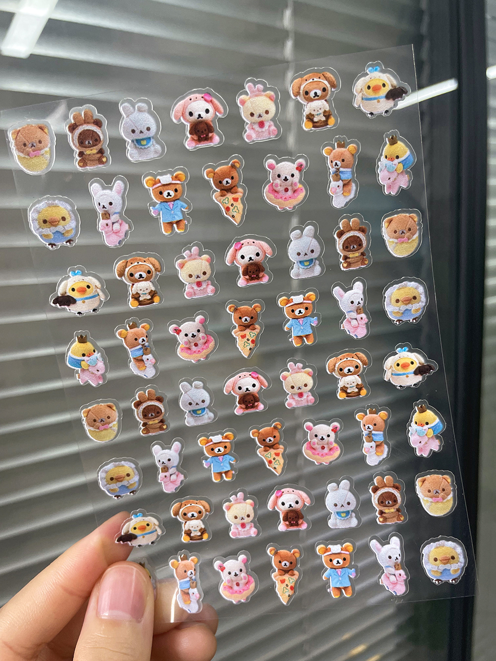 AliExpress Mini Cute Rilakkuma Four-leaf Clover Stickers Nail Art Waterproof Diy Phone Case Cup Keyboard Cap Handbook Stickers Friend Gifts, view 5