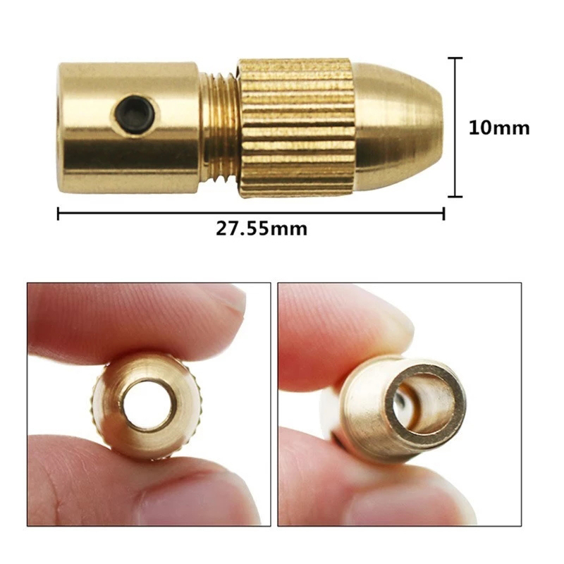 AliExpress Mini Drill Chuck Collet Set For Electric Motor Shaft Fit Micro Twist Drill Brass Cartridge Rotary Tool Bit Clamping Nut Adapter, view 3
