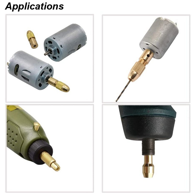 AliExpress Mini Drill Chuck Collet Set For Electric Motor Shaft Fit Micro Twist Drill Brass Cartridge Rotary Tool Bit Clamping Nut Adapter, view 4