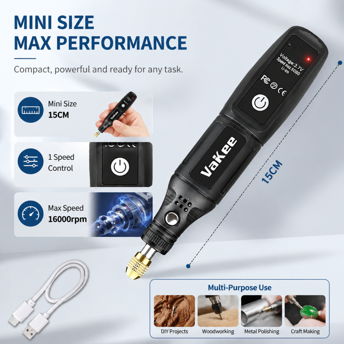 AliExpress Mini Electric Drill USB Rechargeable Cordless Engraving Pen Dremel Tools Rotary Tool Cordless Hand Drill Mini Polisher for Hand, view 3