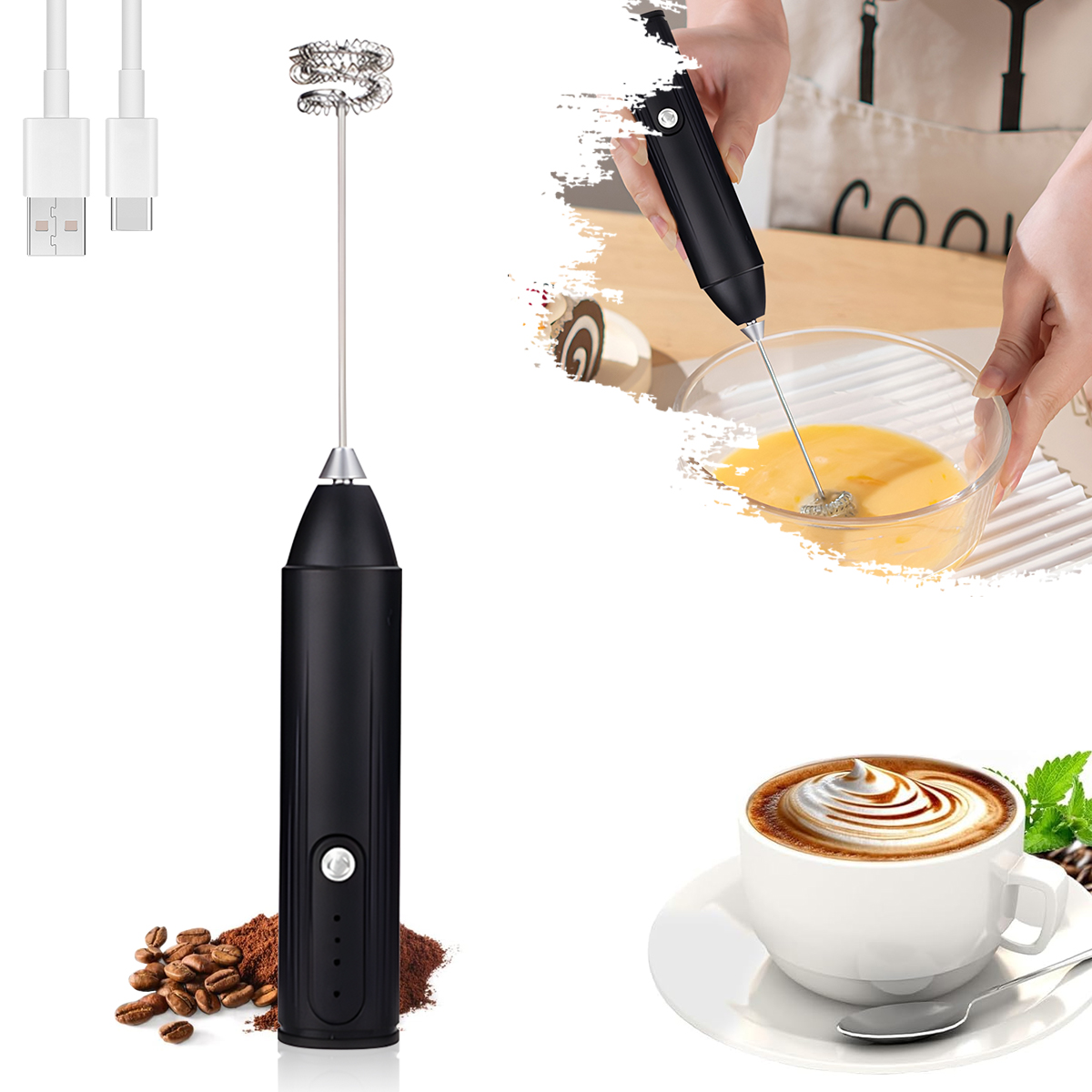 AliExpress Mini Rechargeable Electric Milk Whisk (3-Speed)
