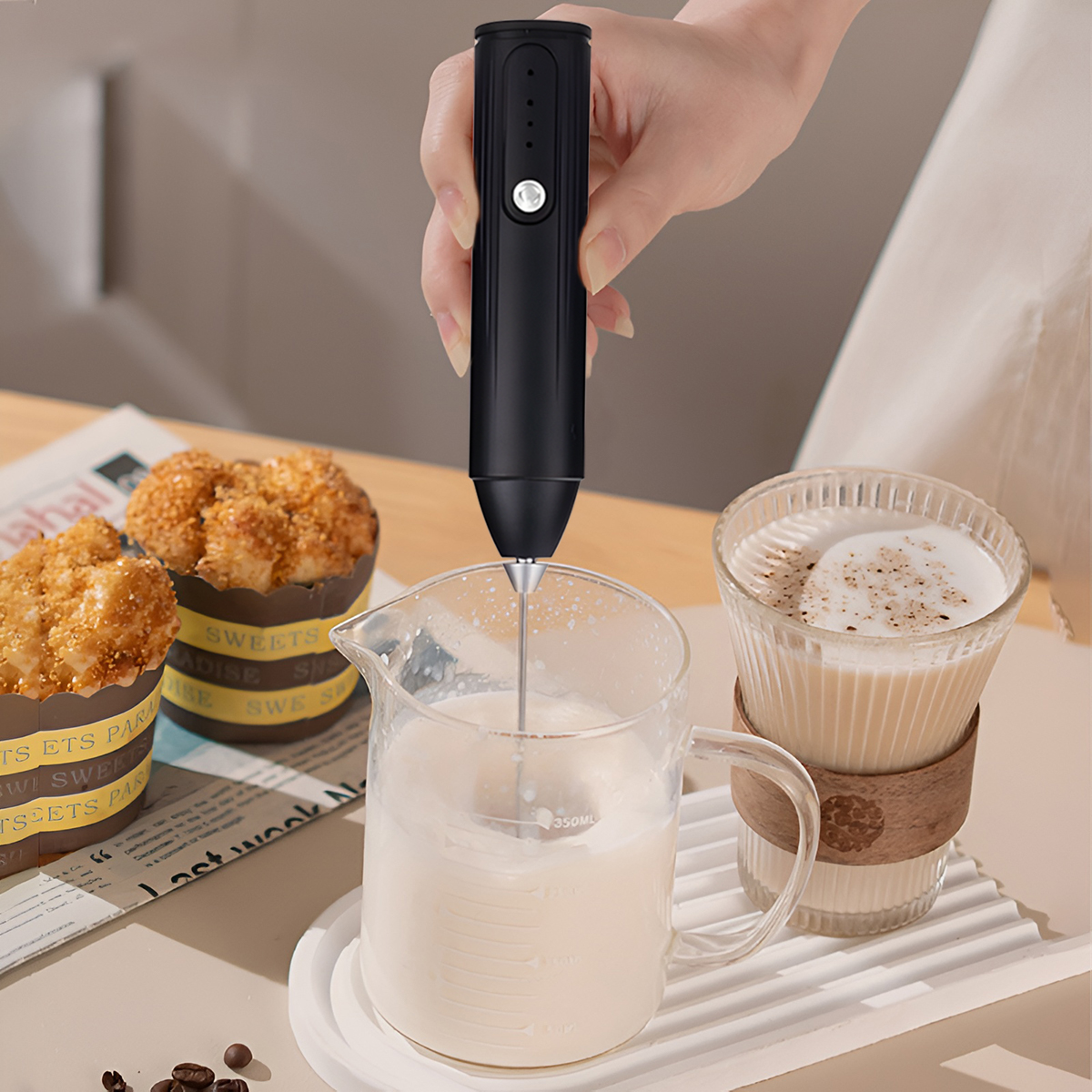 AliExpress Mini Rechargeable Electric Milk Whisk (3-Speed), view 3