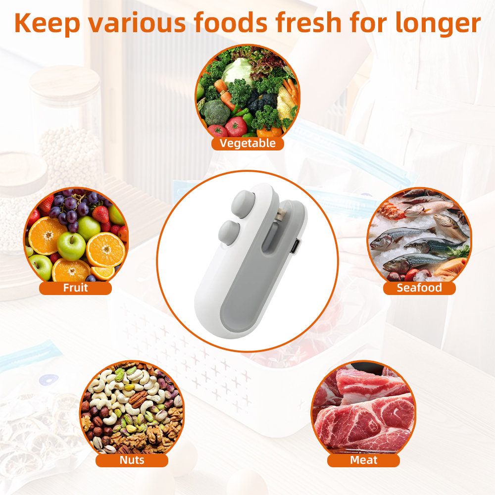 AliExpress Mini Handheld Heat Bag Sealing Machine Plastic Food Package Sealer Clip-on Bag Sealer Portable Food Packaging Sealer, view 2