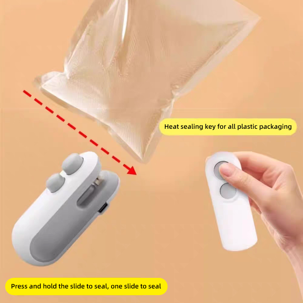 AliExpress Mini Handheld Heat Bag Sealing Machine Plastic Food Package Sealer Clip-on Bag Sealer Portable Food Packaging Sealer, view 3