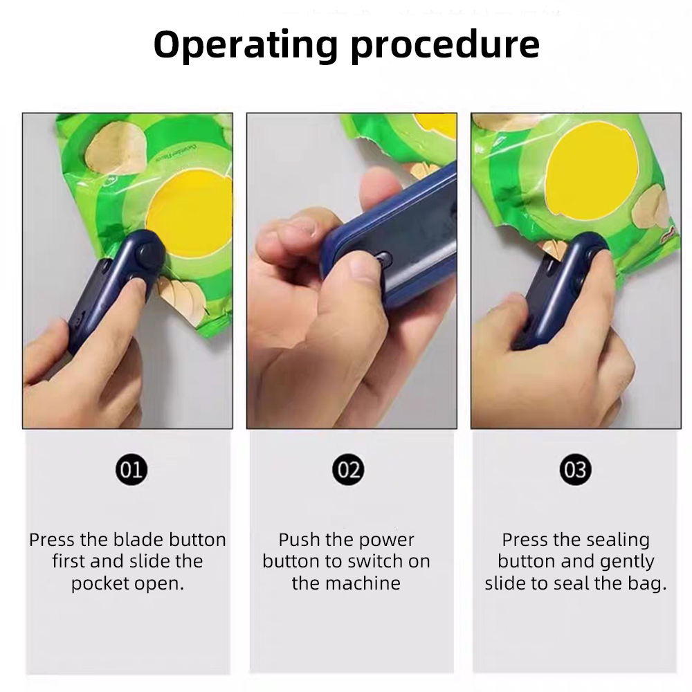 AliExpress Mini Handheld Heat Bag Sealing Machine Plastic Food Package Sealer Clip-on Bag Sealer Portable Food Packaging Sealer, view 5