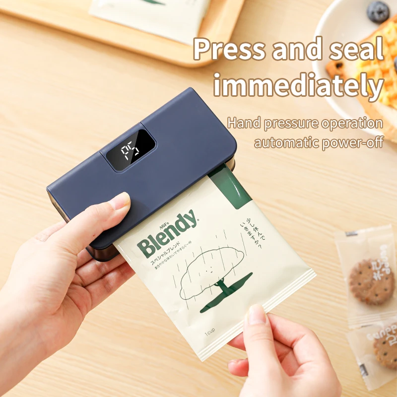 AliExpress Mini Heat Sealer Plastic Bag Heat Sealing Machine Rechargable Plastic Storage Package Sealer Handheld Clip Bag Food Heat Sealer, view 3