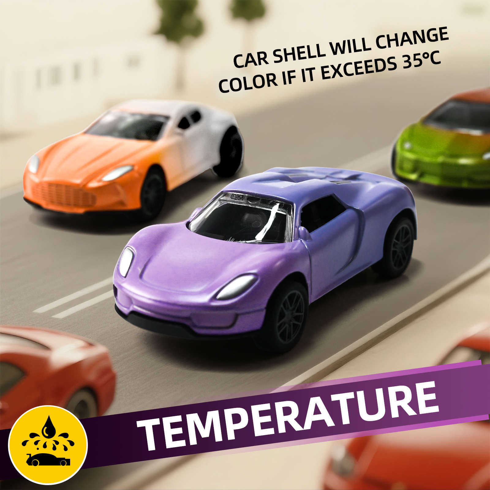 AliExpress Mini Magic Water & Temp Color Change Alloy Car 1:60, Pull Back Racing Model with Durable Crash-Proof Slide for Boys Kids Gifts, view 3