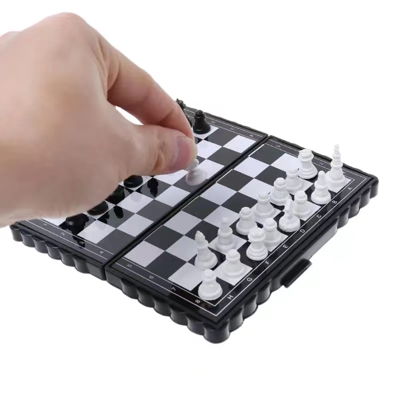 AliExpress Mini Magnetic  Chess Set  Folding Magnetic Plastic Chessboard Board Game Portable Kid Toy Portable Outdoor, view 4