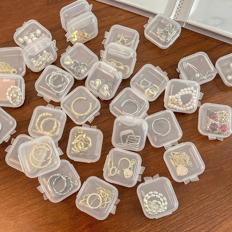 AliExpress Mini Square Transparent Flip-Lid Jewelry Box, view 2