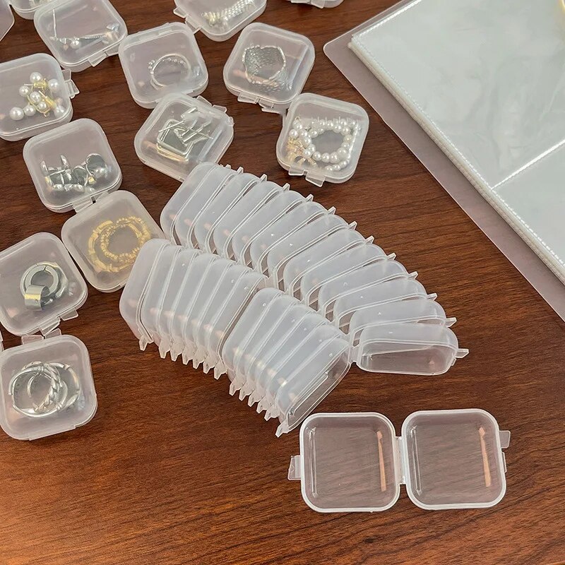 AliExpress Mini Square Transparent Flip-Lid Jewelry Box, view 4