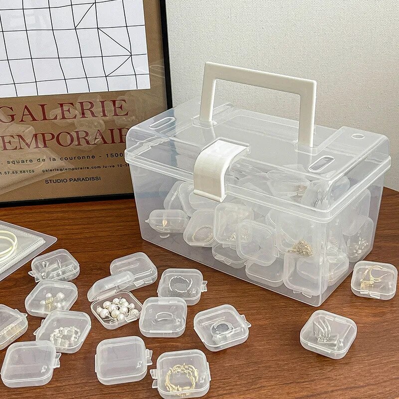 AliExpress Mini Square Transparent Flip-Lid Jewelry Box, view 5