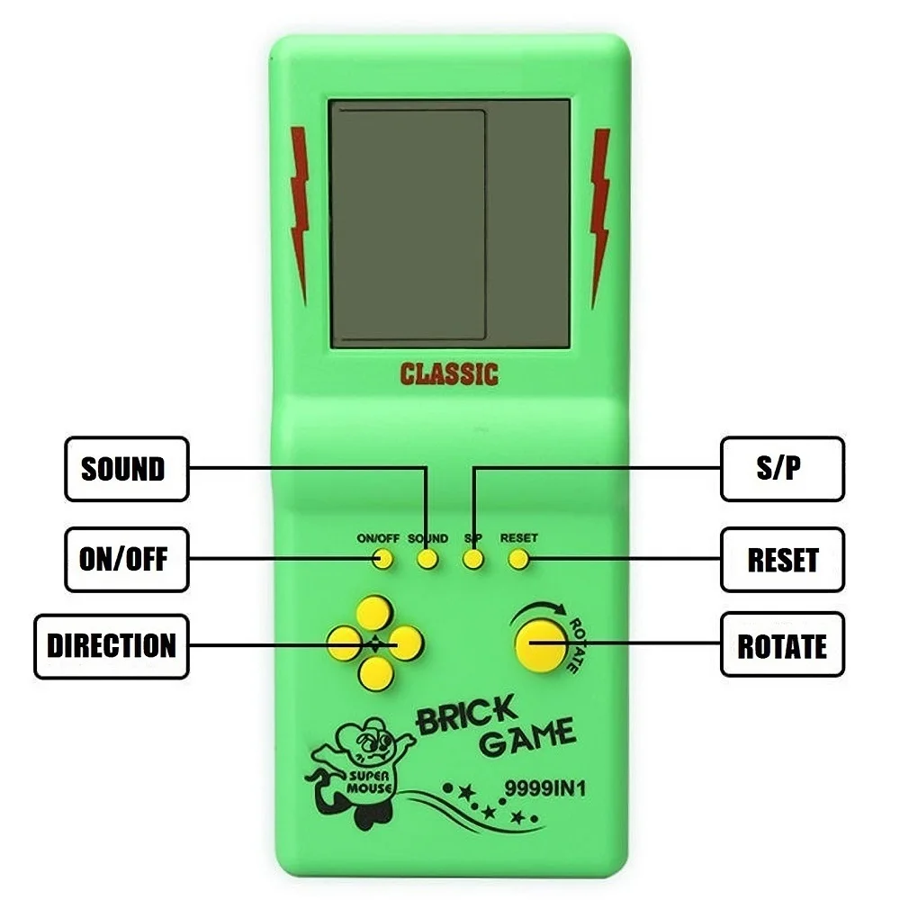 AliExpress Mini Portable Game Console BRICK GAME Handheld Players Nostalgic Educational Toys Pocket 4 Colors Classic Elderly Childhood Gift, view 2