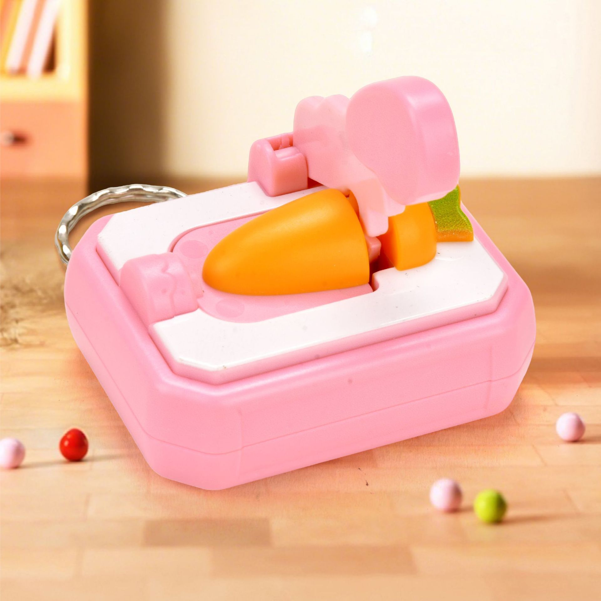 AliExpress Mini Press Cut Carrot Stress Relief Keychain Charm Pocket Portable Creative Desktop Leisure  Fidget Gadget