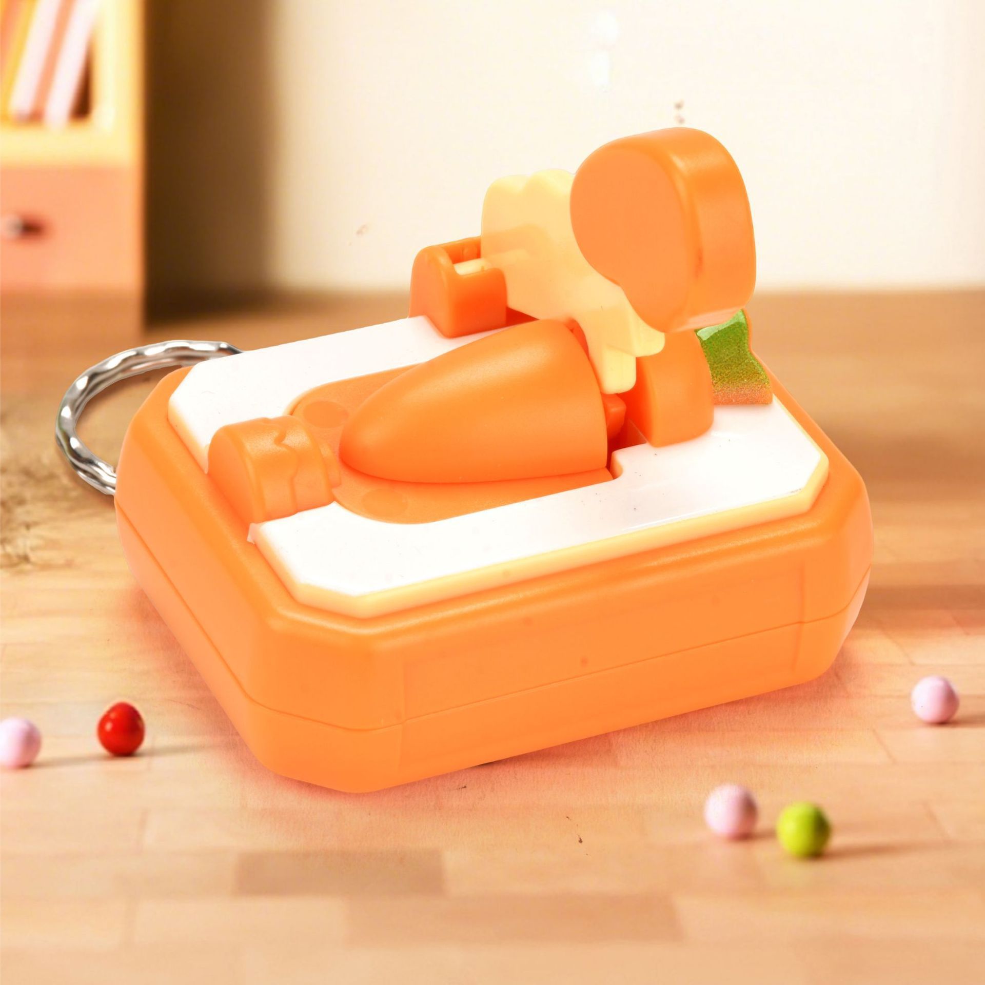 AliExpress Mini Press Cut Carrot Stress Relief Keychain Charm Pocket Portable Creative Desktop Leisure  Fidget Gadget, view 2