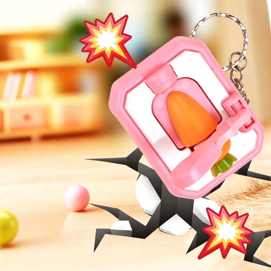 AliExpress Mini Press Cut Carrot Stress Relief Keychain Charm Pocket Portable Creative Desktop Leisure  Fidget Gadget, view 3