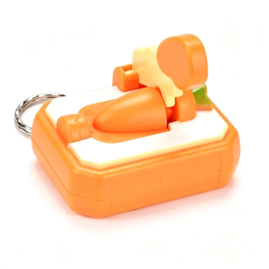 AliExpress Mini Press Cut Carrot Stress Relief Keychain Charm Pocket Portable Creative Desktop Leisure  Fidget Gadget, view 4