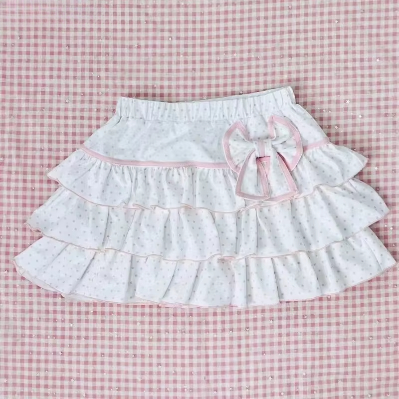 AliExpress Mini Skirts for Women Sweet Cute Jupe Fashion Summer Japanese 2026 Faldas Mujer De Moda Bow Polka Dot Ruffles Y2k Skirt