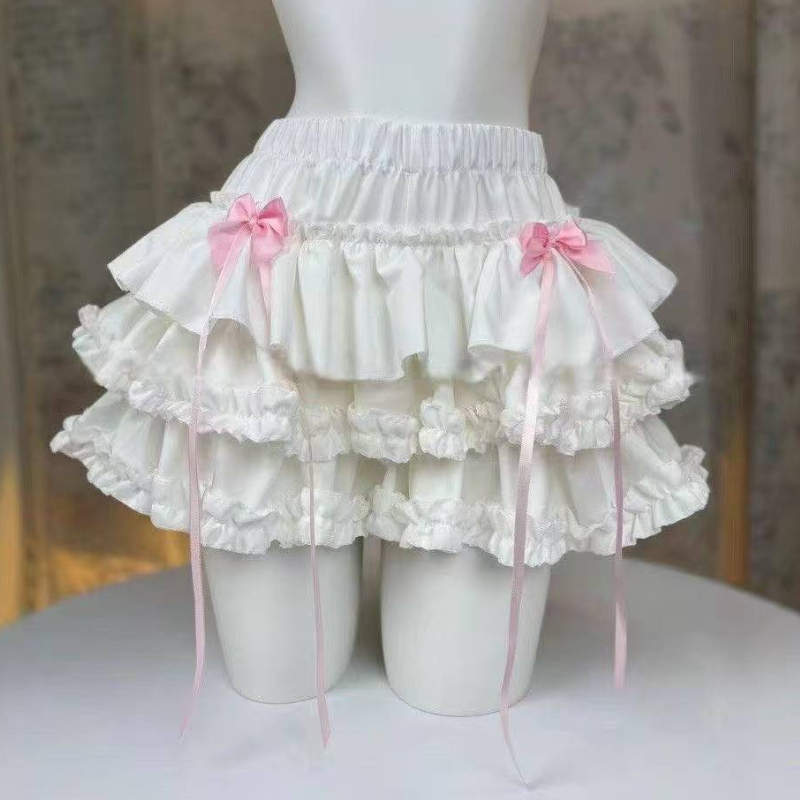 AliExpress Mini Skirts for Women Sweet Cute Jupe Fashion Summer Japanese 2026 Faldas Mujer De Moda Bow Polka Dot Ruffles Y2k Skirt, view 4