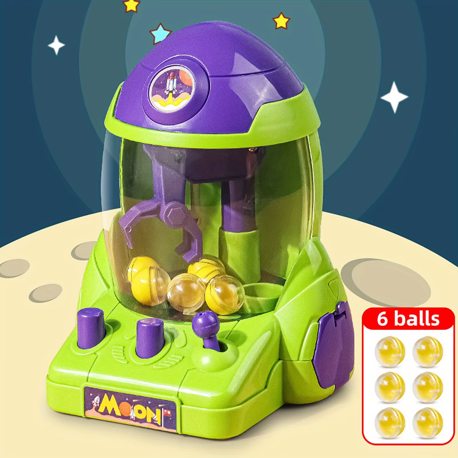 AliExpress Mini Space Rocket Claw Machine Ball Grabber Toy for Boys Girls Educational Game, view 3