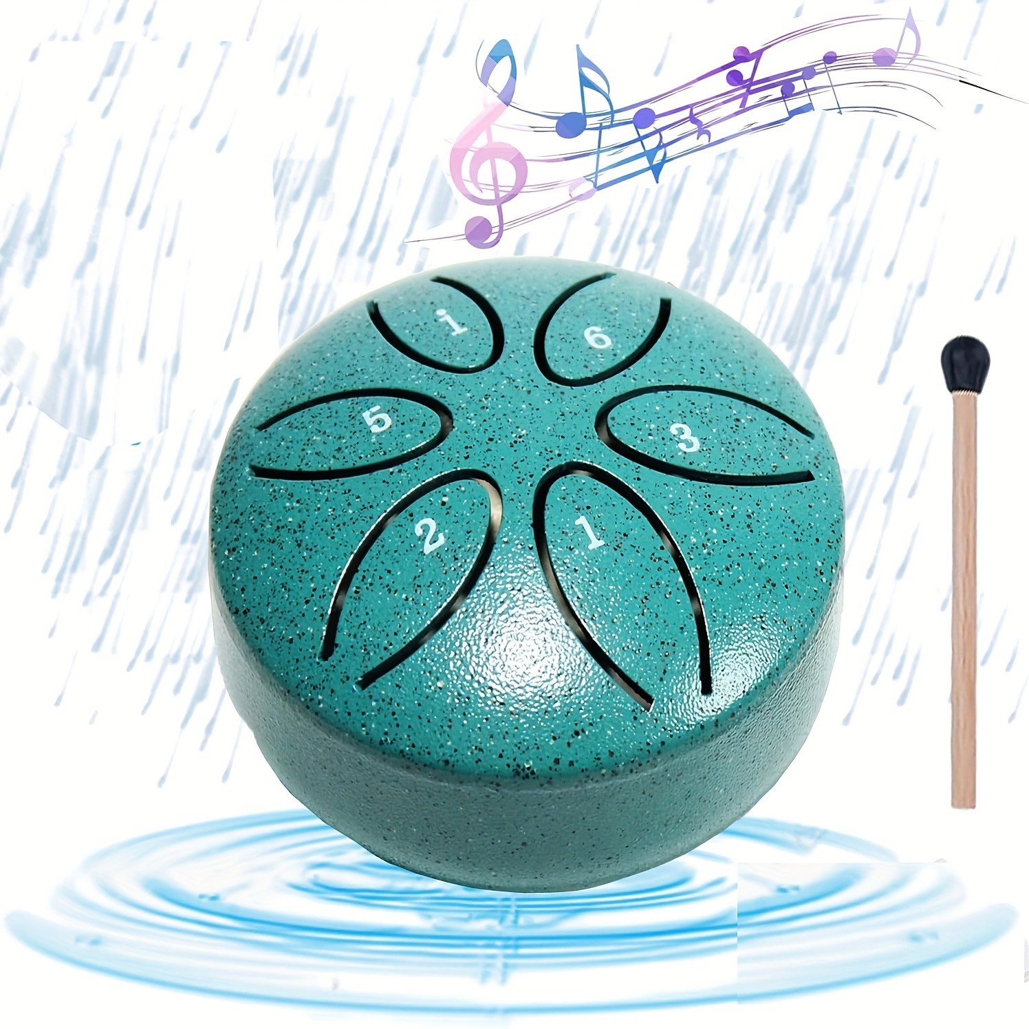 AliExpress Mini Steel Tongue Drum 3 Inch 6 Tones, Portable Ethereal Rain Hand Drum with Mallets, Meditation Yoga Percussion Instrument, view 2
