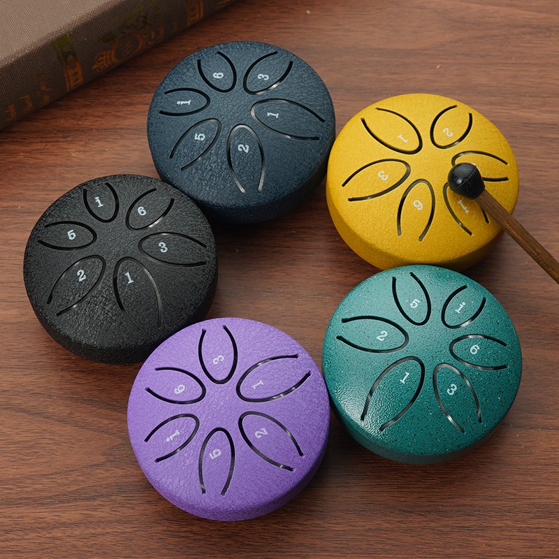 AliExpress Mini Steel Tongue Drum 3 Inch 6 Tones, Portable Ethereal Rain Hand Drum with Mallets, Meditation Yoga Percussion Instrument, view 6