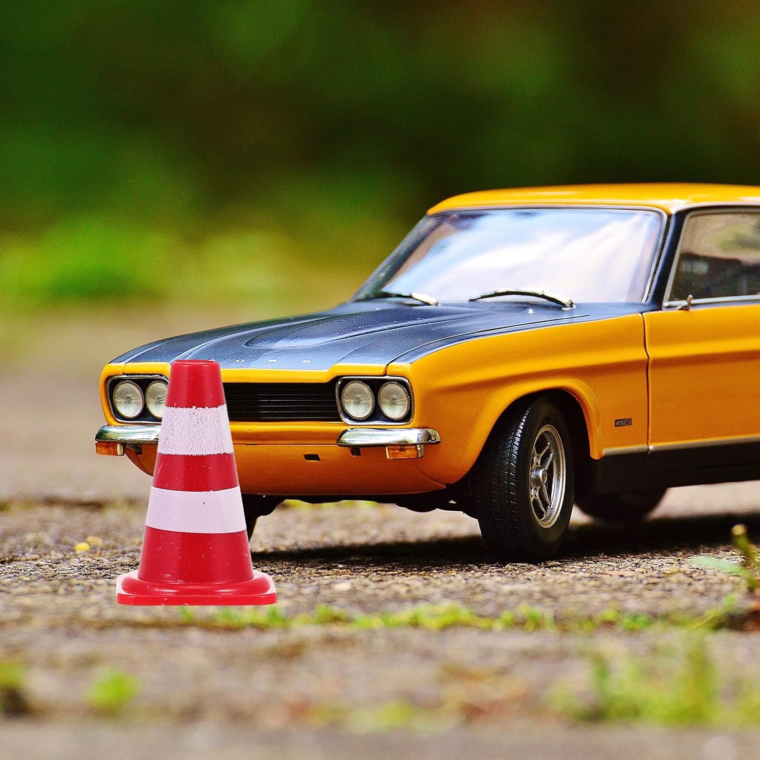 AliExpress Mini Traffic Cones, Tiny Simulation Red Safety Roadblock Cake Topper Kindergarten Traffic Sign Teaching for Home Shop, view 5