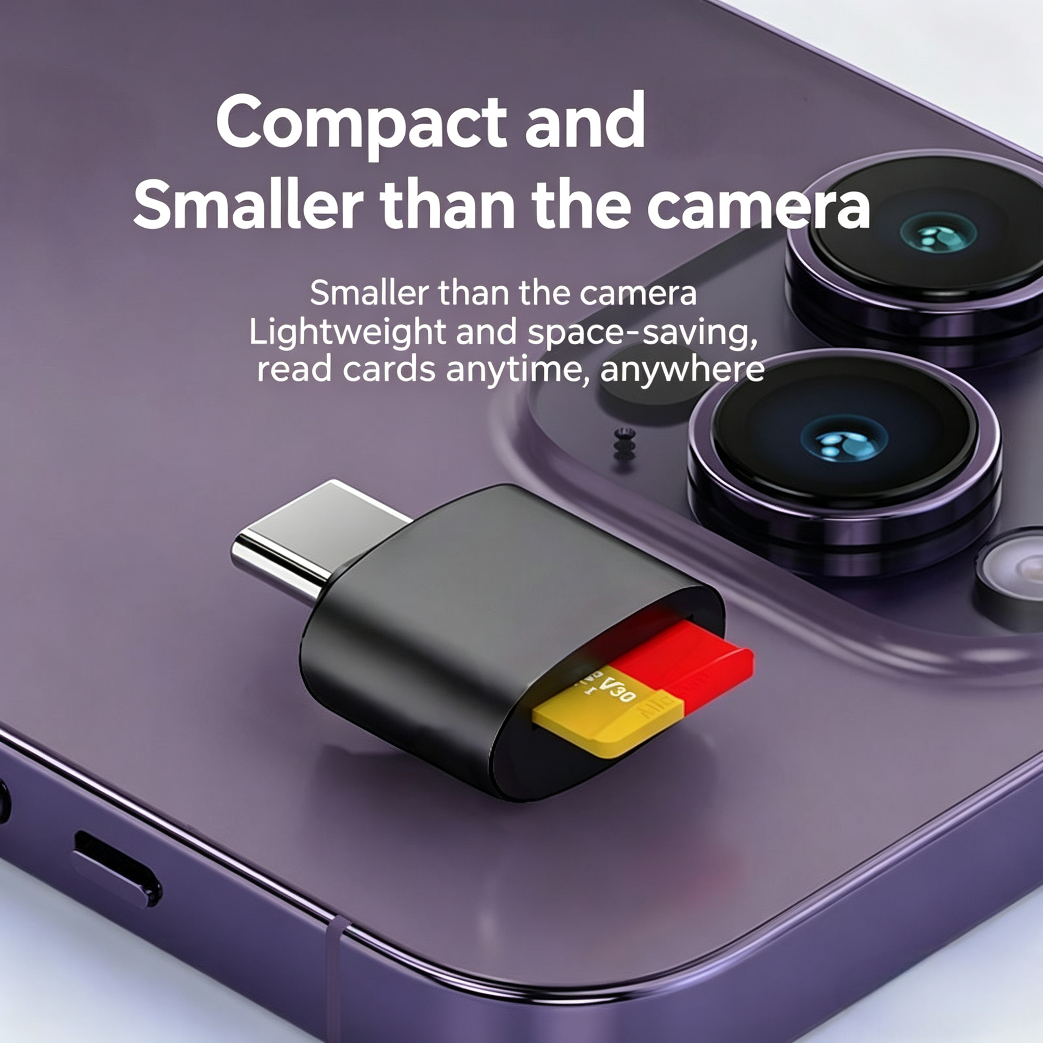 AliExpress Mini USB-C SD and TF Memory Card Reader, view 5