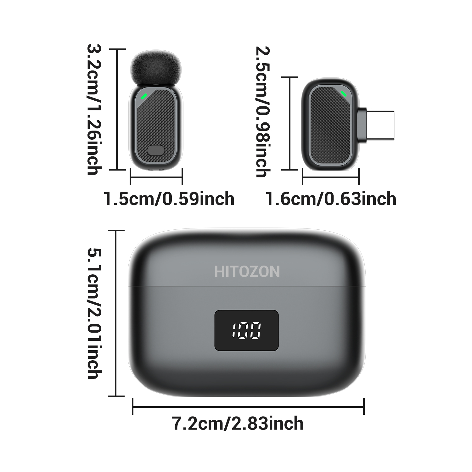 AliExpress Mini Wireless Lavalier Microphone with Charging Case, 2.4G Noise Cancelling Lapel Mic for Type-C, Vlog/Live/Video Recording, view 2